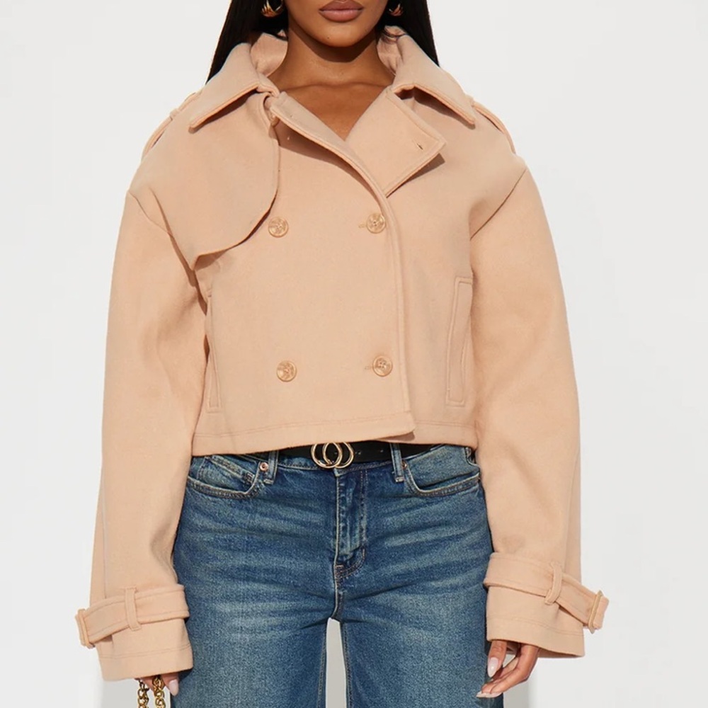 Cropped Double Breasted Coat